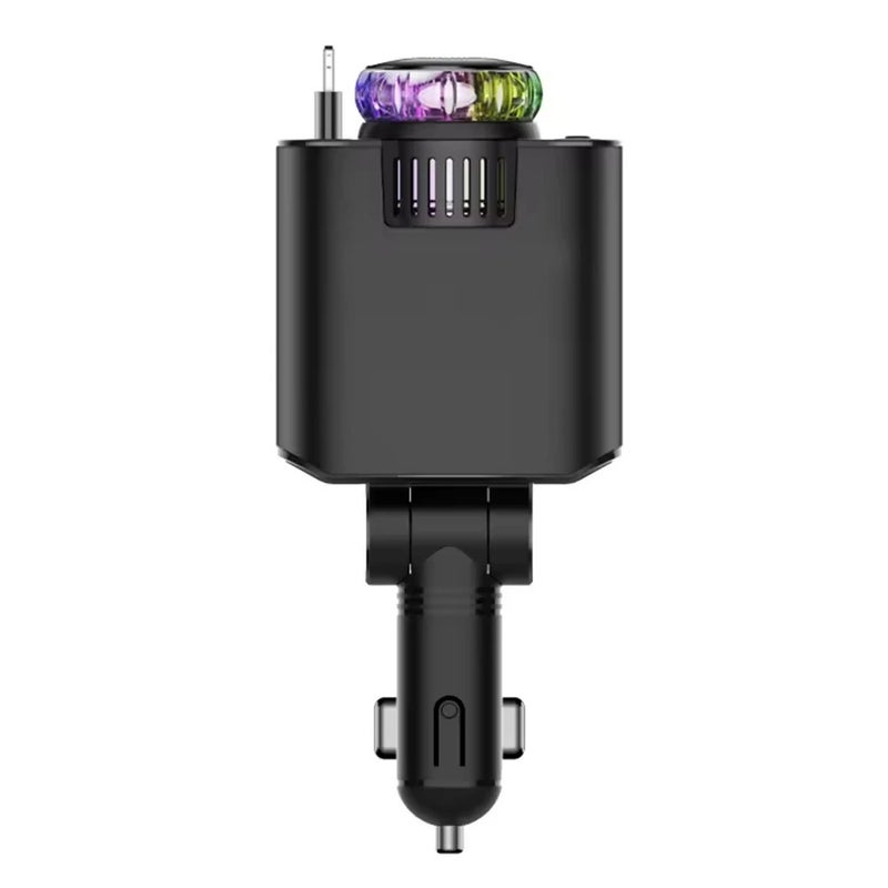 Y&D 45W Dual Port Car Charger, Fast Retractable Type C PD Adapter for Phones, Starry Sky Ambient Light & Aromatherapy Diffuser - Automobile Charger - Image 1